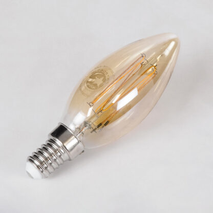 99058 Λάμπα LED Ultra Thin Soft S Spiral Filament E14 C35 Κεράκι 2W 140lm 360° AC 220-240V IP20 Φ3.5 x Υ10.5cm Ultra Θερμό Λευκό 2200K με Μελί Γυαλί - Dimmable - 3 Years Warranty - Image 4