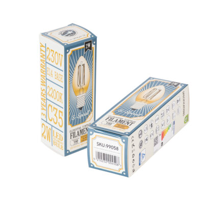 99058 Λάμπα LED Ultra Thin Soft S Spiral Filament E14 C35 Κεράκι 2W 140lm 360° AC 220-240V IP20 Φ3.5 x Υ10.5cm Ultra Θερμό Λευκό 2200K με Μελί Γυαλί - Dimmable - 3 Years Warranty - Image 6