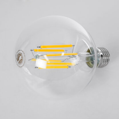 99088 Λάμπα LED Long Filament E27 G95 Γλόμπος 7W 1470lm 360° AC 220-240V IP20 Φ9.5 x Υ13.8cm Θερμό Λευκό 2700K με Διάφανο Γυαλί - Pro Series 210lm/W - A Ενεργειακή Κλάση - 3 Χρόνια Εγγύηση - Image 3