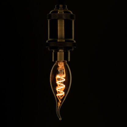 99134 Λάμπα E14 C35T Κεράκι LED SOFT SPIRAL FILAMENT 4W 320 lm 320° AC 85-265V Φλόγα Flame Edison Retro με Μελί Γυαλί Ultra Θερμό Λευκό 2200 K Dimmable - Image 2