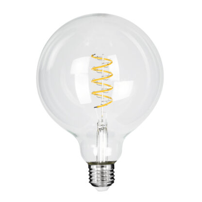 99137 Λάμπα LED Soft S Spiral Filament E27 G125 Γλόμπος 4W 300lm 360° AC 220-240V IP20 Φ12.5 x Υ18cm Θερμό Λευκό 2700K με Διάφανο Γυαλί Dimmable - 3 Χρόνια Εγγύηση - Image 2