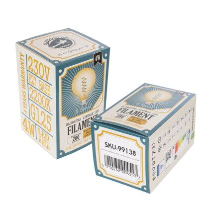 99138 Λάμπα LED Soft S Spiral Filament E27 G125 Γλόμπος 4W 280lm 360° AC 220-240V IP20 Φ12.5 x Υ18cm Ultra Θερμό Λευκό 2200K με Μελί Γυαλί - Dimmable - 3 Years Warranty - Image 6