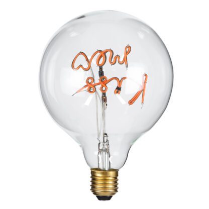99256 Λάμπα LED Ultra Thin Soft S Spiral Letter Filament E27 G125 KISS ME Γλόμπος 4W 340lm 360° AC 220-240V IP20 Φ12.5 x Υ18cm Ροζ με Διάφανο Γυαλί - Dimmable - 3 Χρόνια Εγγύηση - Image 3
