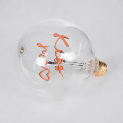 99256 Λάμπα LED Ultra Thin Soft S Spiral Letter Filament E27 G125 KISS ME Γλόμπος 4W 340lm 360° AC 220-240V IP20 Φ12.5 x Υ18cm Ροζ με Διάφανο Γυαλί - Dimmable - 3 Χρόνια Εγγύηση - Image 4