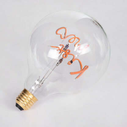 99256 Λάμπα LED Ultra Thin Soft S Spiral Letter Filament E27 G125 KISS ME Γλόμπος 4W 340lm 360° AC 220-240V IP20 Φ12.5 x Υ18cm Ροζ με Διάφανο Γυαλί - Dimmable - 3 Χρόνια Εγγύηση - Image 5