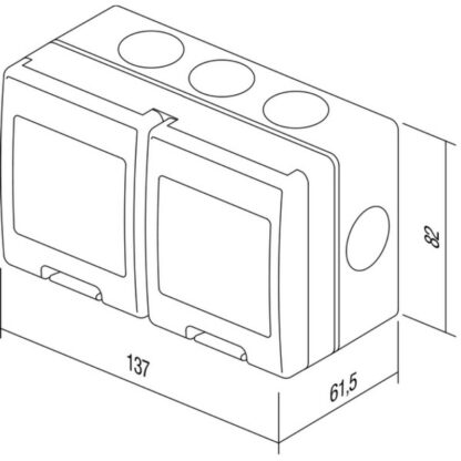 ΕΠΙΦΑΝΕΙΑΚΟ ΚΟΥΤΙ CUBO IP55 2X2M ΟΠΑΚ ΓΚΡΙ - Image 2