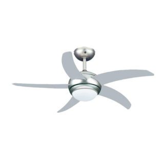 Ανεμιστήρας Οροφής PRCF-80425 Primo 44'' 110εκ. Με Τηλεχειριστήριο 1 Φως Και 5 Φτερά Ασημί