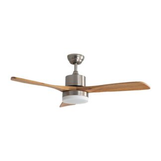 Ανεμιστήρας Οροφής PRCF-80442 Primo 52'' 132εκ. Με Τηλεχειριστήριο 1 Φως LED Και 3 Φτερά Καφέ-Inox