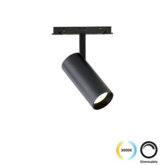 Σποτ (Track) Magnetic Μονό Σποτ με Ενσωματωμένο LED και Θερμό Φως σε Μαύρο Χρώμα