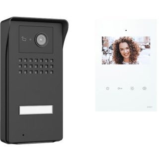 Σύστημα Θυροτηλεόρασης KIT 2K Με Monitor Venus 4’3 Για 1 Διαμέρισμα Ανθρακί-Λευκό